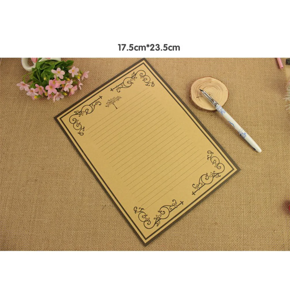 8pcs Retro Writing Paper Set Vintage Floral Kraft Stationery Letter Writing Paper Notes Craft Gift Printing Products