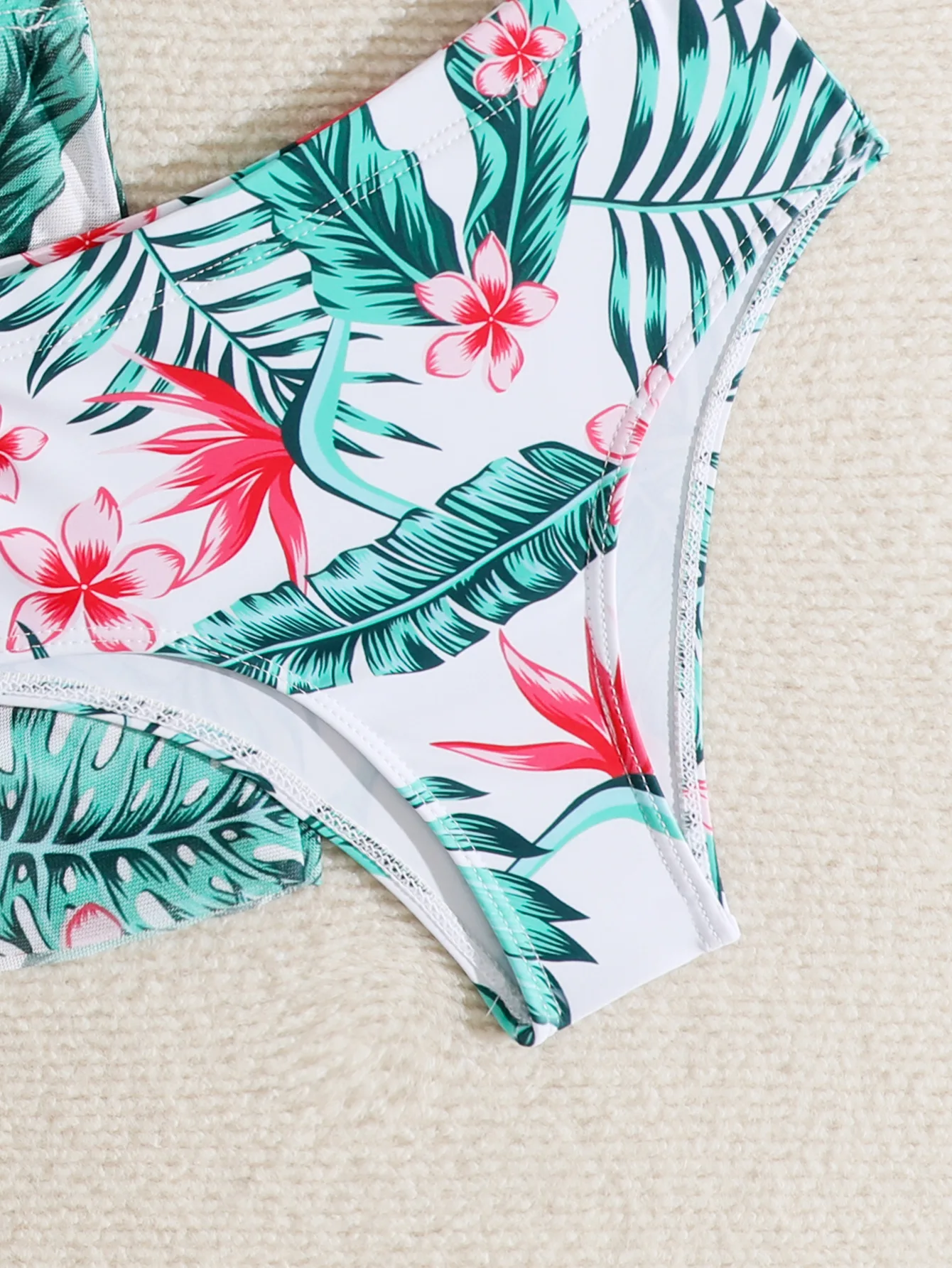 Girls 3pack Floral Print Bikini Sets Kids Swimsuit&skirts 7-12 Years Children\'s Swimwear 2024 Teens Girl Ruffle Bathing Suit