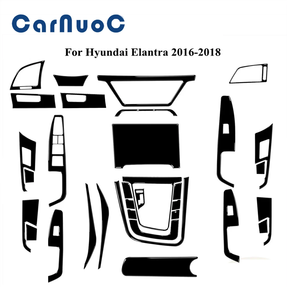 

For Hyundai Elantra GT 2016 2017 2018 Piano Black Stickers Car Interior Cover Accessories Auto Headlight Eyebrow Decorative Trim