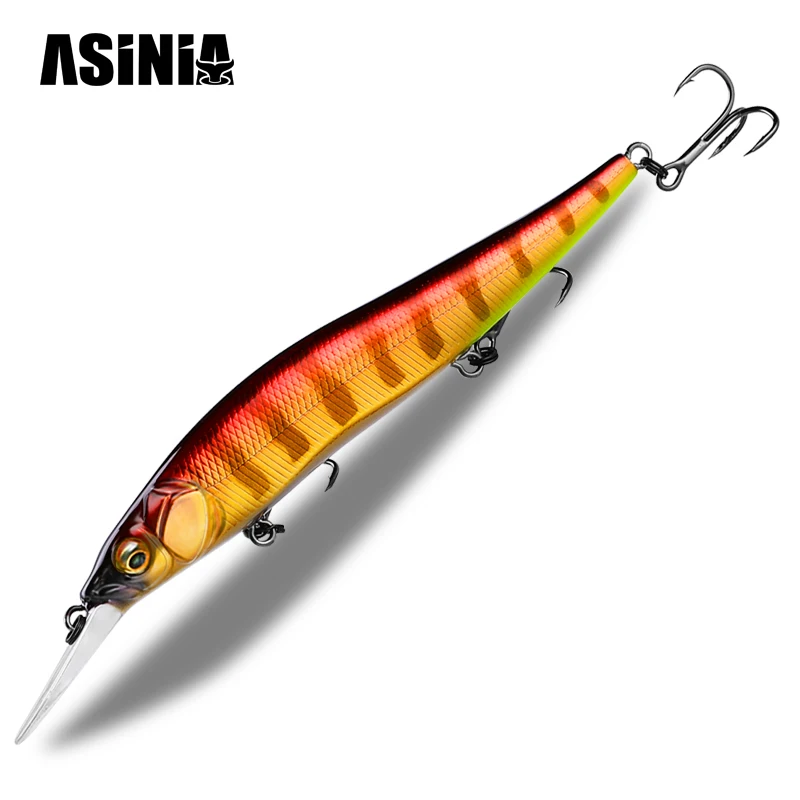 ASINIA-Professional Fishing Lures, Artificial Bait Predator Tackle Jerkbaits for Pike and Bass, Dive, 1.8m SP, 110mm, 14g