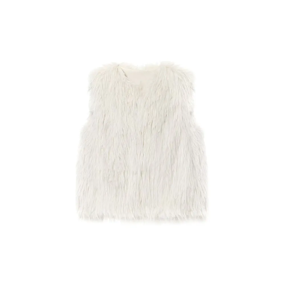 

Autumn and winter new women's clothing fashionable temperament simple artificial fur effect vest