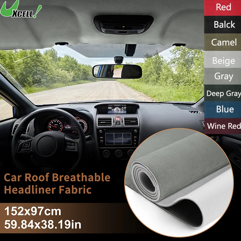 

Uxcell Car Auto Suede Fabric Universal Headliner Fabric Interior Trim DIY Roof Repair Replacement Foam Backing for Automotive