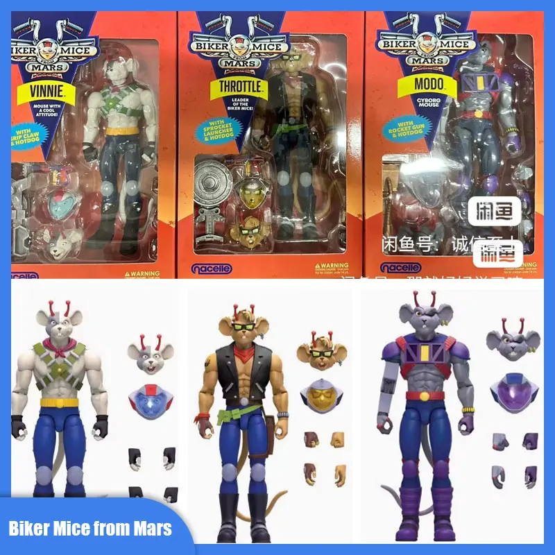 

Originate NACELLE Biker Mice From Mars Throttle Modo Vinnie Action Anime Figurine Collection Modle Figurine Christmas Toys Gift