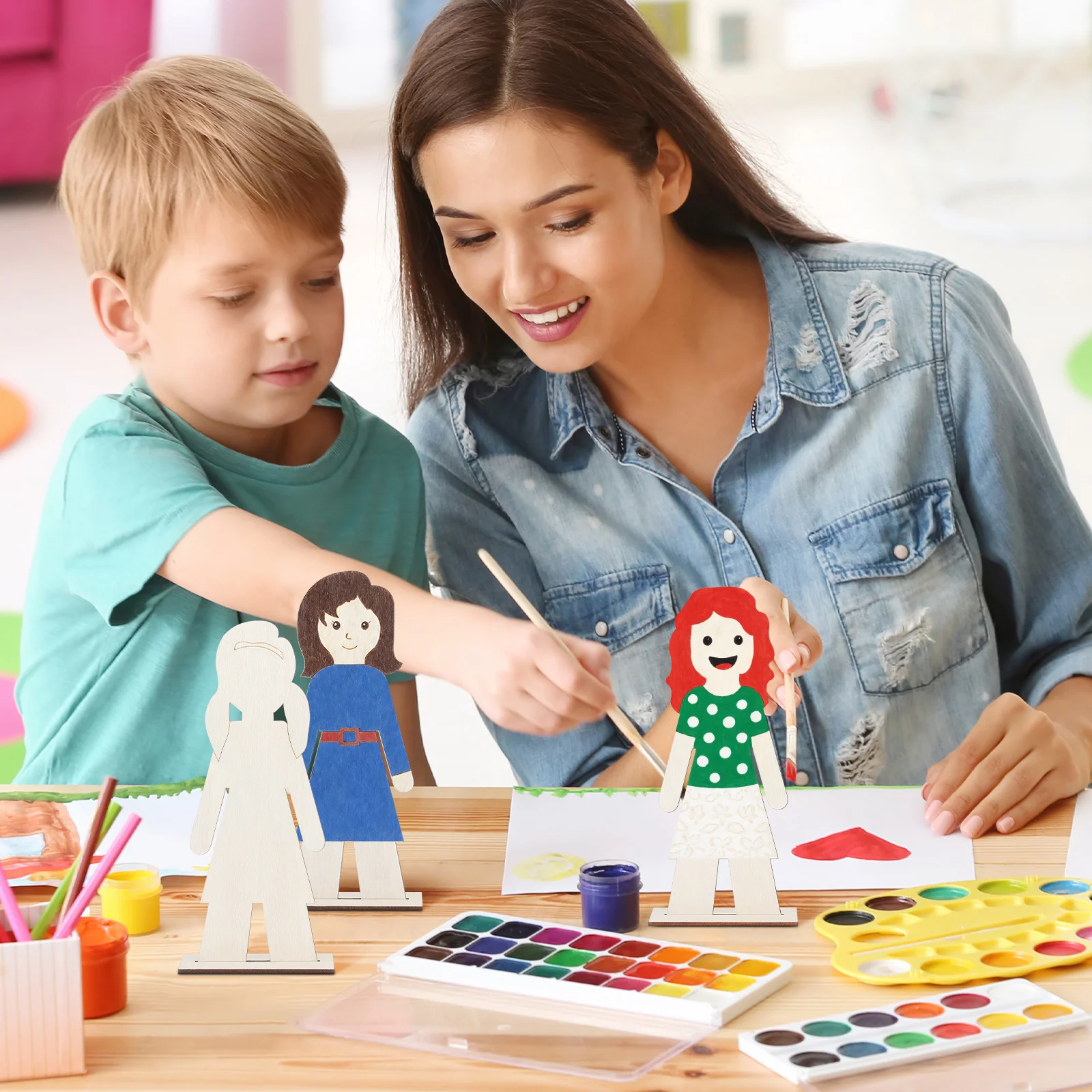 

20Pcs Blank Wood Pieces for DIY Crafts Natural Wooden Slices Unfinished Craft Shapes for Graffiti Handmade Ornaments Decorative