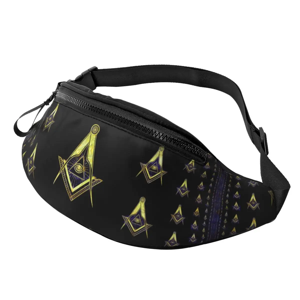 Custom Casual Masonic Freemason Fanny Pack for Traveling Men Women Crossbody Waist Bag Phone Money Pouch