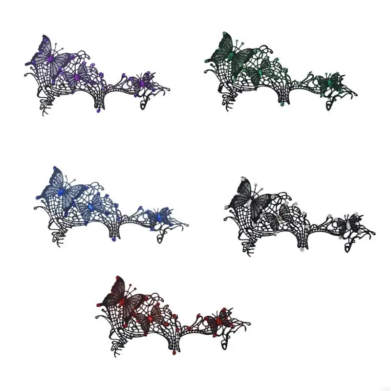 

Новинка 2025 года, украшенная мерцающими стразами, крышка для глаз для Хэллоуина, дышащие ролевые игры, косплей, аксессуары для