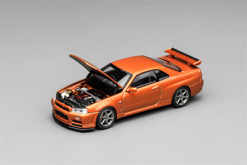 

(Предзаказ) MOTORHELIX 1:64 Skyline GTR (R34) V-Spec ll Индивидуальная металлическая оранжевая литая под давлением модель коллекционной машины