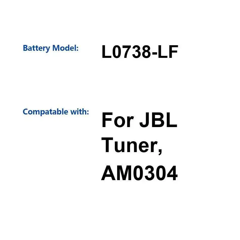 L0738-LF لبطارية Jbl Tuner AM0304 1850Mah أداء طويل الأمد