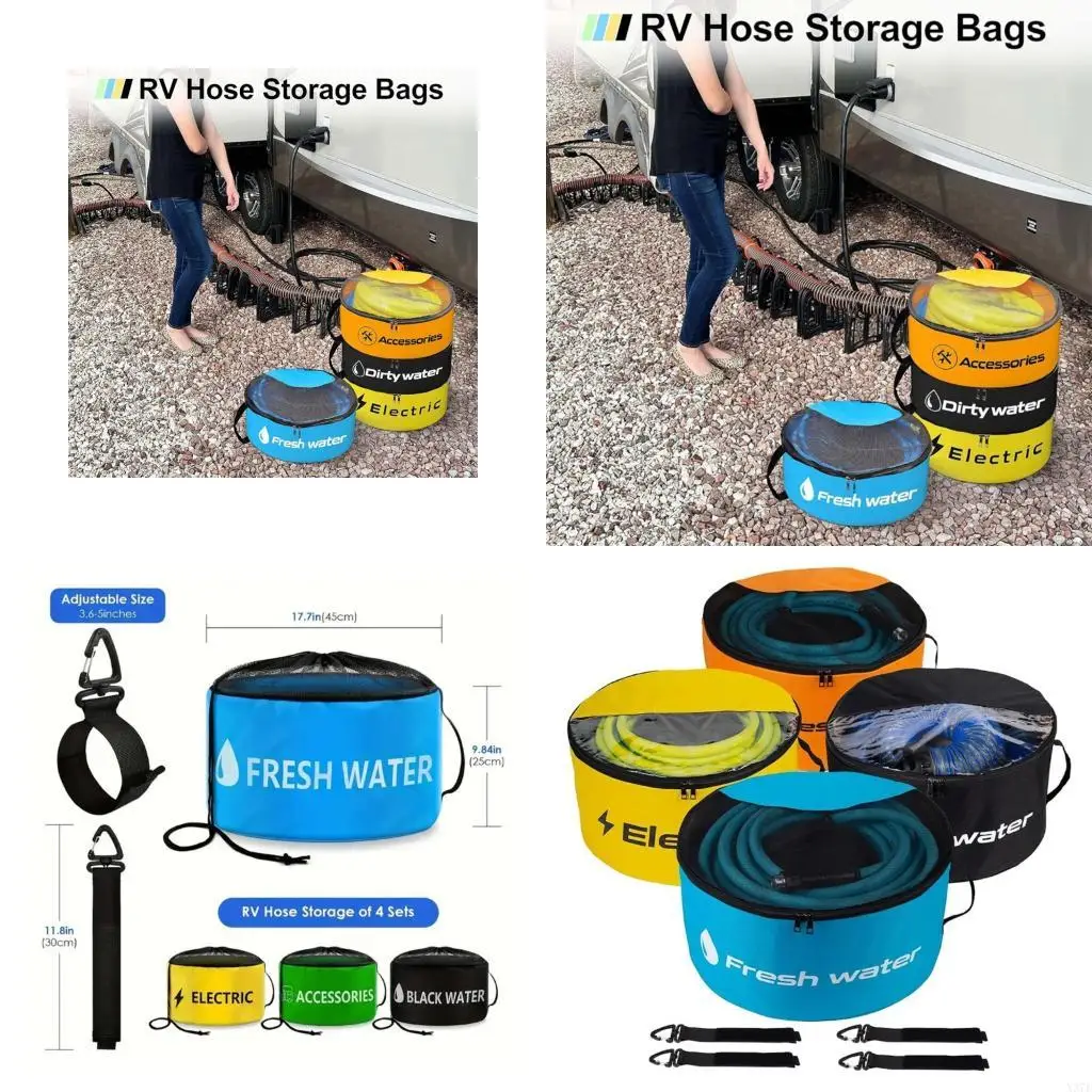 4PCS Utility Storage Bags Displaying Proof 600D Fabric And Quick View Design X37F