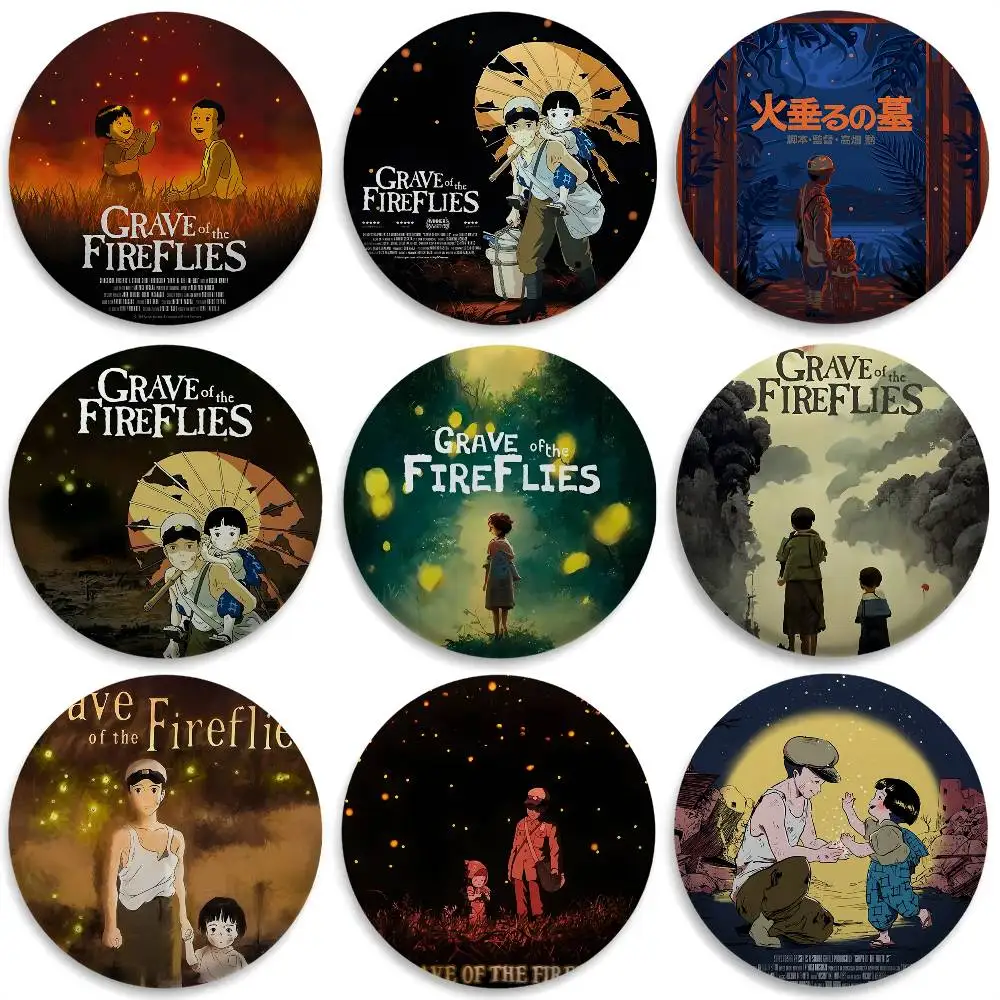 

Grave Of F-Fireflies Anime Badges Round Exquisite Badge Brooches Creative Pins For Clothes Hat Backpack Gift Accessories
