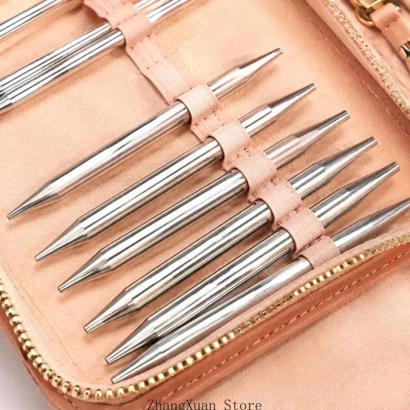 Abnehmbares Rundstricknadel-Set aus Metall mit 4 Kabeln und Reißverschlusstasche 3XUF – Detail 8