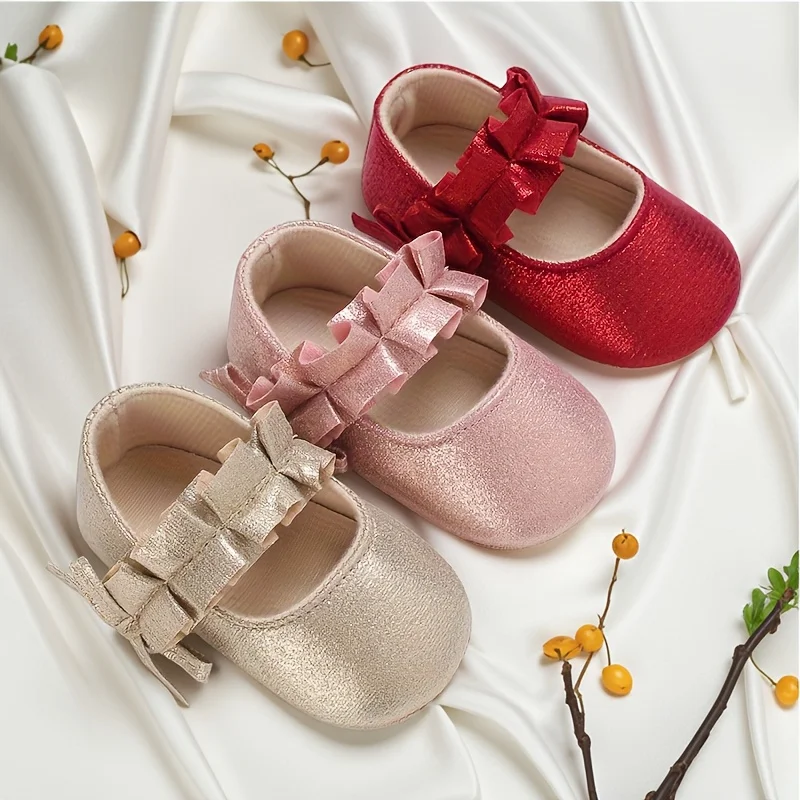 

Весенне-осенние детские кроссовки принцессы с бантиком для девочек 0-1 года на мягкой подошве
