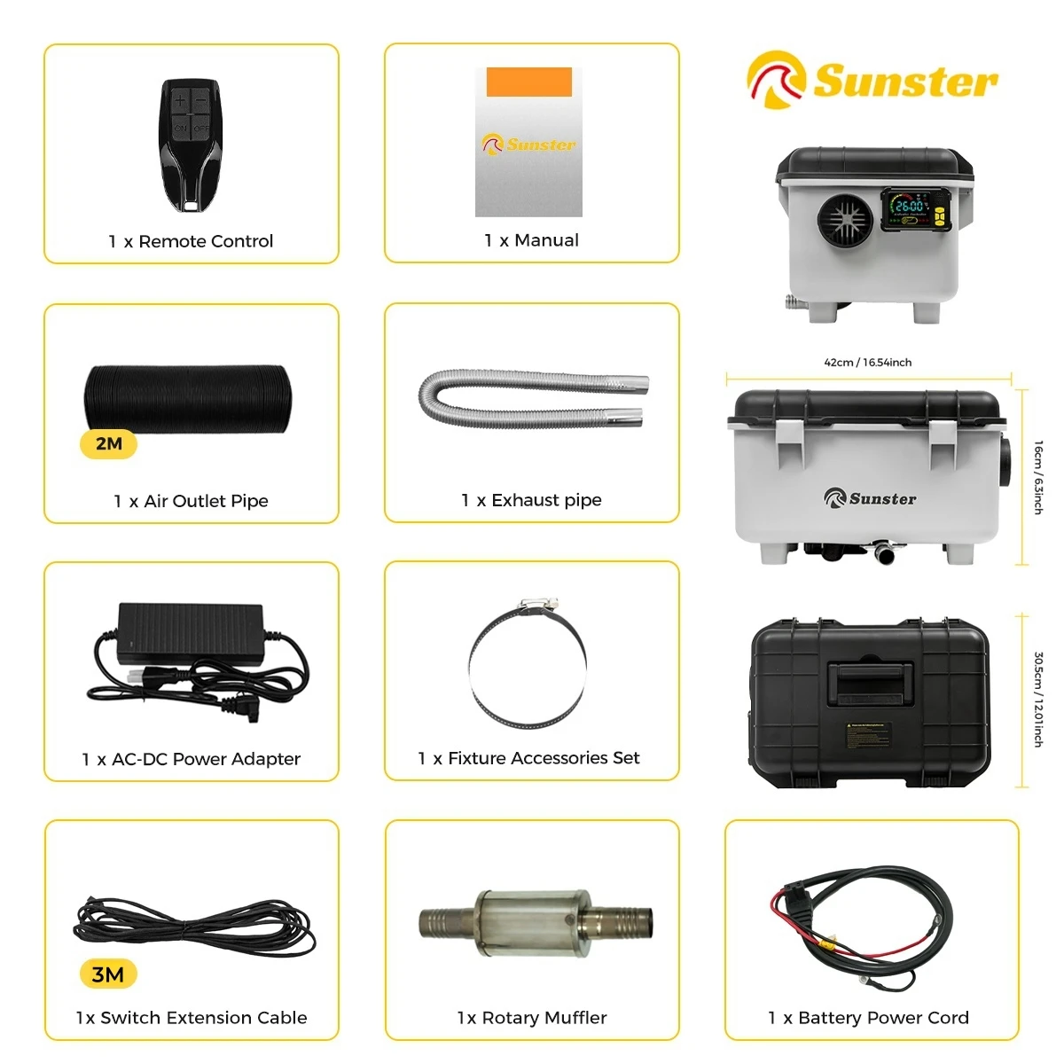 8KW 12V/24V/230V Toolbox Diesel Luchtverwarmer Stille Nachtverwarmer Met Stroomadapter/Constante Temperatuur/LCD Paneel Voor Camper Truck