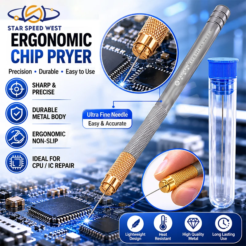 

KAIGEXIN KGX-D55A Ergonomic Metal Chip Pryer Heat Resistant Non Slip No Board Damage Lightweight Tool for Circuit Board Repair