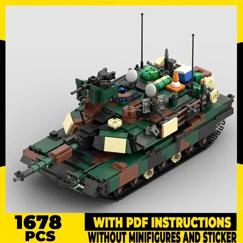 

Модель военного оружия Moc, строительные кирпичи M1A2 Abrams V2, танк, технология, модульные блоки, подарки, рождественские игрушки, наборы «сделай сам», сборка