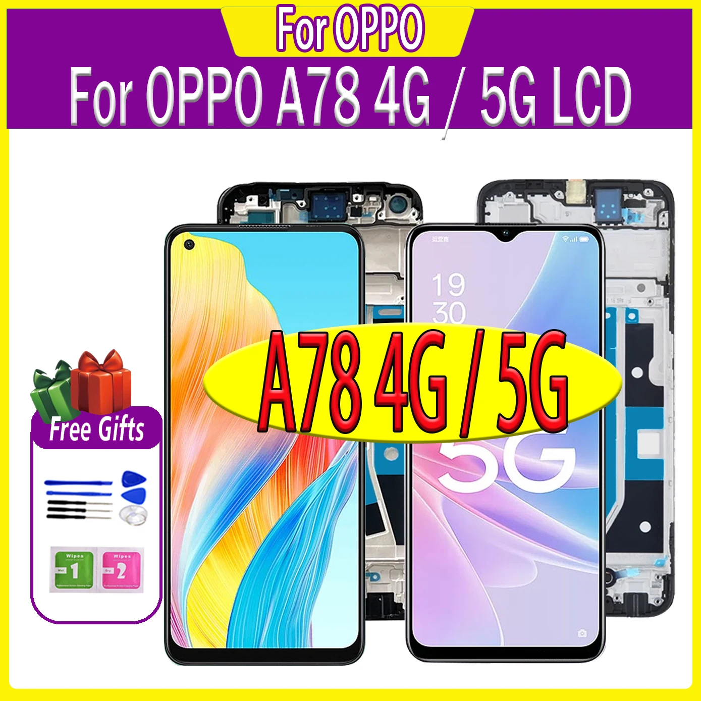 

High quality AMOLED For Oppo A78 4G CPH2565 LCD For Oppo A78 5G CPH2483 CPH2495 LCD A78 Display Screen Touch Panel Digitizer