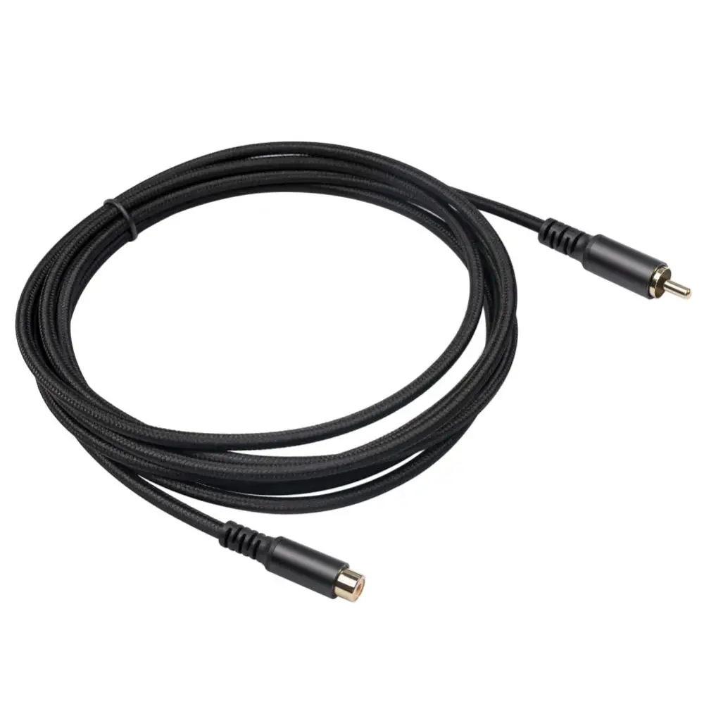 1.8/3/6m RCA Male to Female Extension Cord Aluminum Alloy Shell Audio Video Cable for Connecting Game Console Subwoofer Speaker