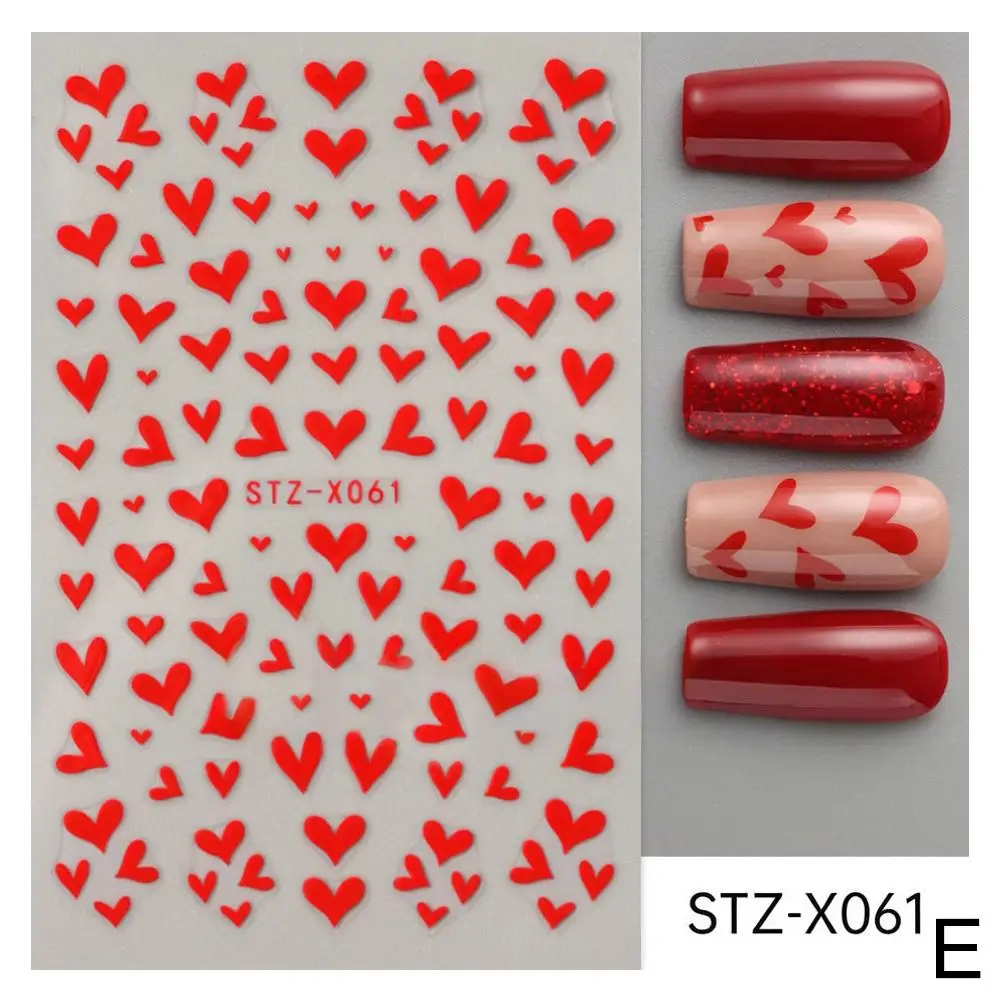 Kiss Sexy Red Lips Stickers for Nails Valentine's Day Self-adhesive Nail Art Decoractions Decals Sliders Manicure Accessori O3J3