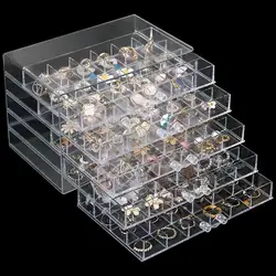 Earring Storage Organizer Jewelry Storage Box Holder Transparent Jewelry Display Stand With 120 Small Compartments Earring Box