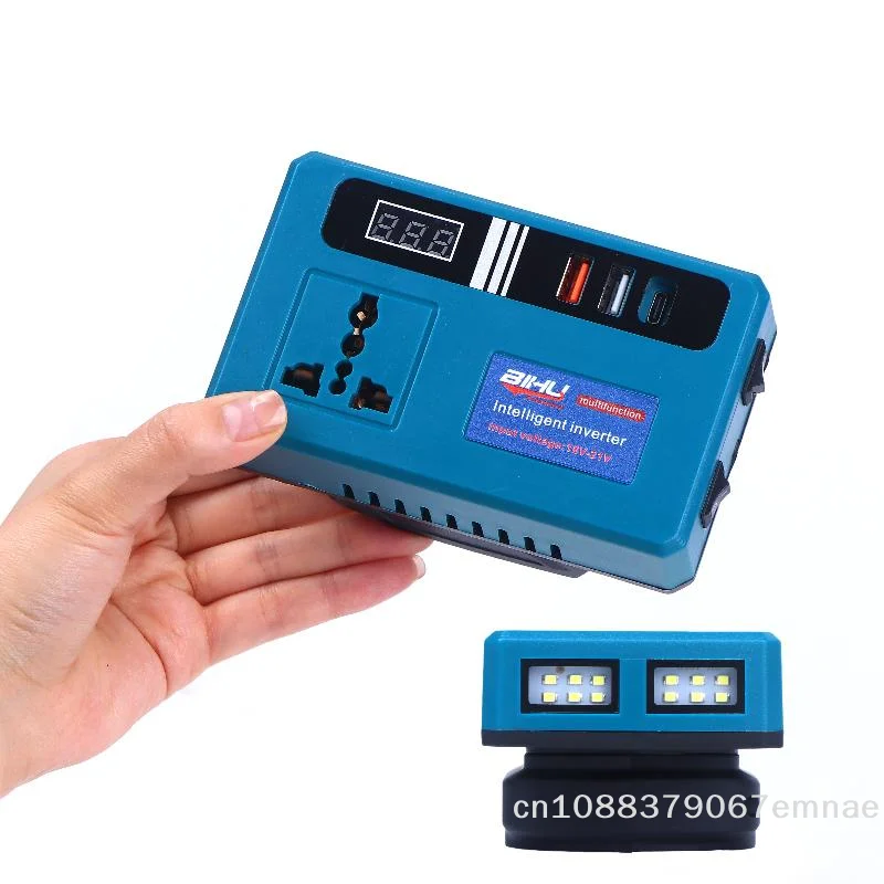 

Portable LED Mini Intelligent Inverter Power Converter 120W 21V Lithium Battery with 3 USB Ports - Compact Travel Adapter