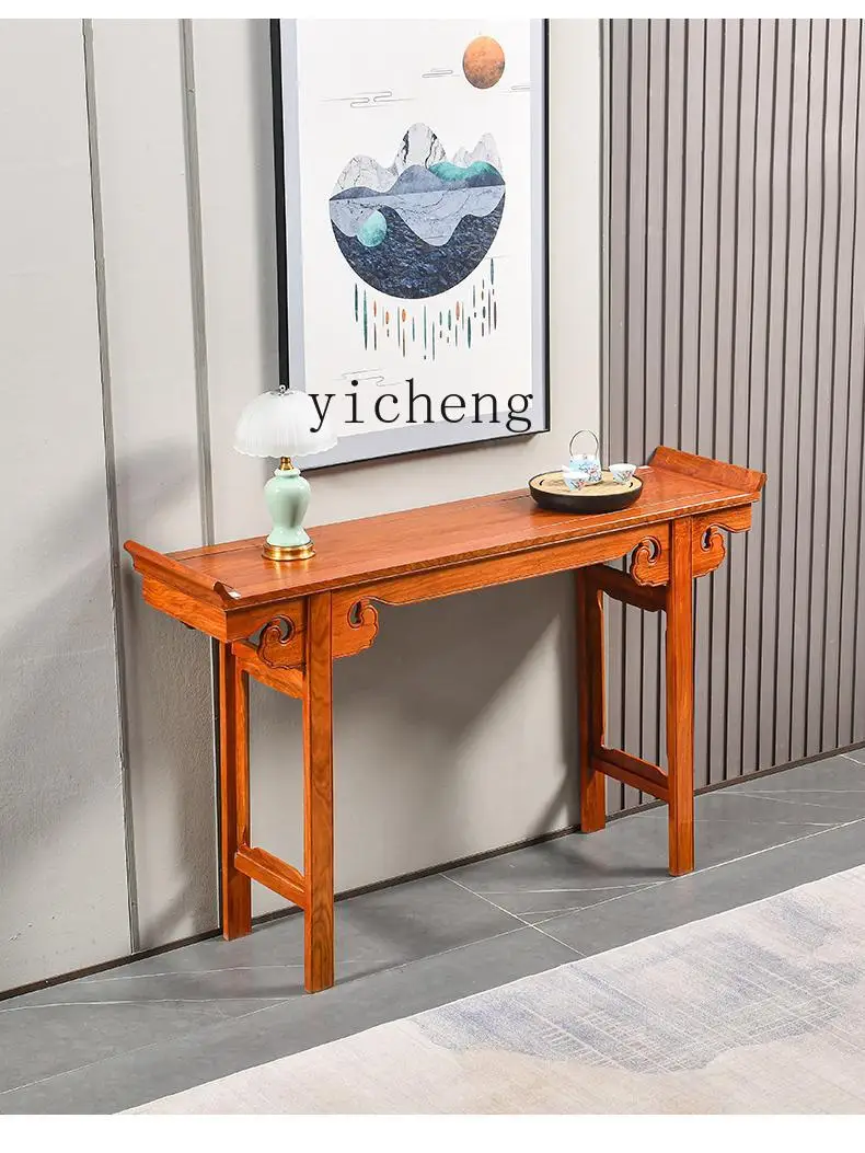 

ZZ new Chinese entrance table Zen foyer rosewood table simple living room mahogany strip case end view table