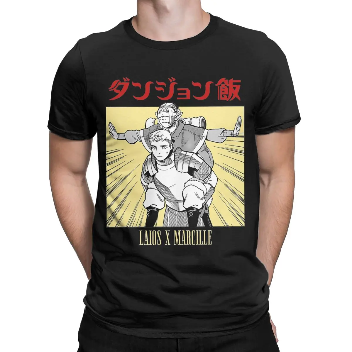 Delicious In Dungeon Meshi T-Shirts Men Anime Funny Cotton Tees Round Collar Short Sleeve T Shirt Big Size Tops