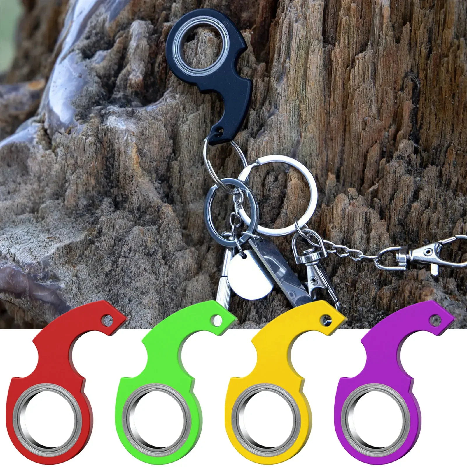 Anti-Stress Spinner Keychain, Turntable Party Favors, Fidget Spinner, Chaveiro Aliviar, Criança rotação do dedo, Alívio novo