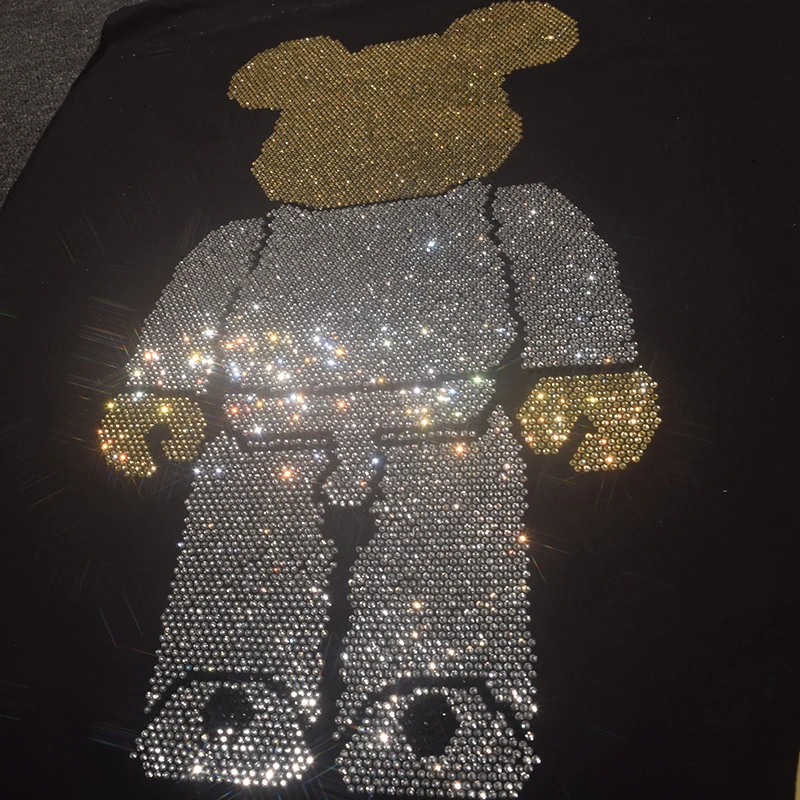 Hot fashion hot diamond bear colored diamond sequins DIY clothes T-shirt decorative stickers Clothing Accessories