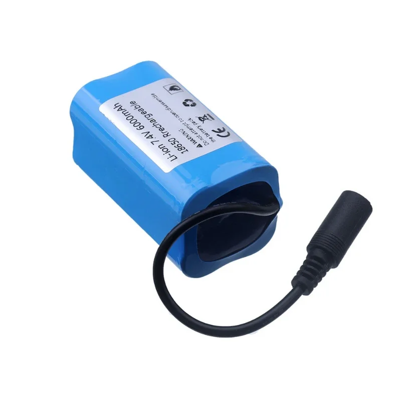 High Capacity 7.4V 6000mAh 2S Rechargeable Lithium Battery T188 Fishing Bait Toy Boat Spare Parts Accessories & Parts Batteries