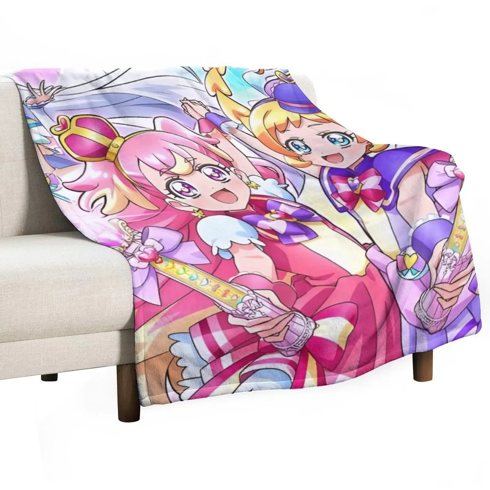 

Wonderful Precure - All Characters Throw Blanket Soft Home Decor Blanket for Couch Bedroom
