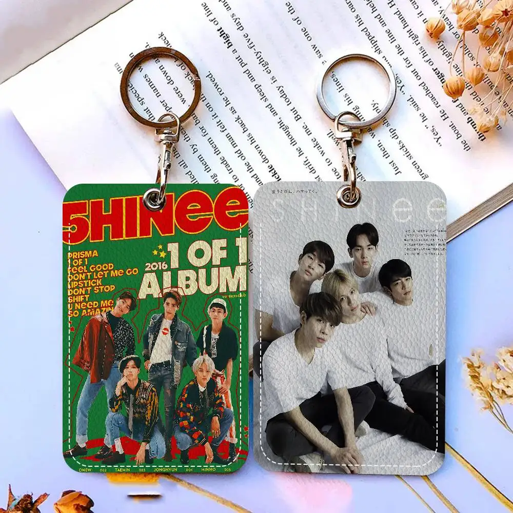 S-SHINeeS Kpop Band Rectangle Keychain Card Holder, Badge Credit Card Holder, Student ID Card Holder, Bus Cards Cover