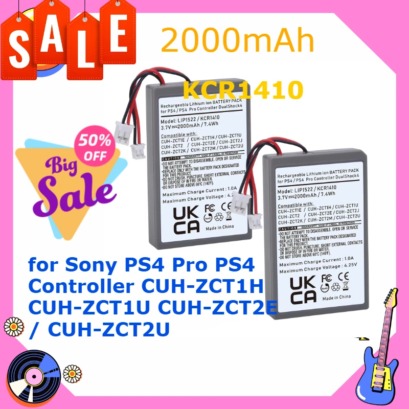 

KCR1410 Аккумулятор 2000 мАч для контроллера Sony PS4 Pro PS4 CUH-ZCT1H CUH-ZCT1U CUH-ZCT2E/CUH-ZCT2U