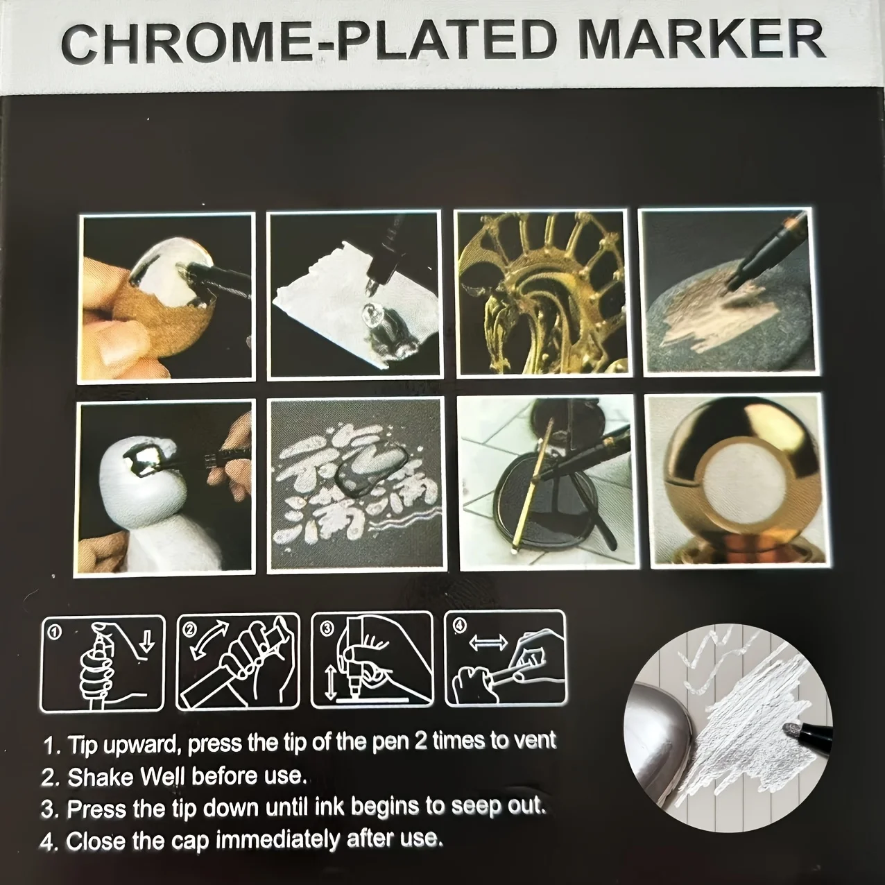 3/2/1 Stück Chrom-Spiegelmarker 2mm DIY Reflektierender Lackstift Permanent Gold SILBER Marker für Ausbesserungen, Modellbau, Markierungen – Detail 6