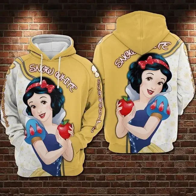 

Disney Snow White and the Seven Dwarfs 3D Hoodie Men's Fashion Retro Zipper Hoodie Women's Casual Sweatshirt