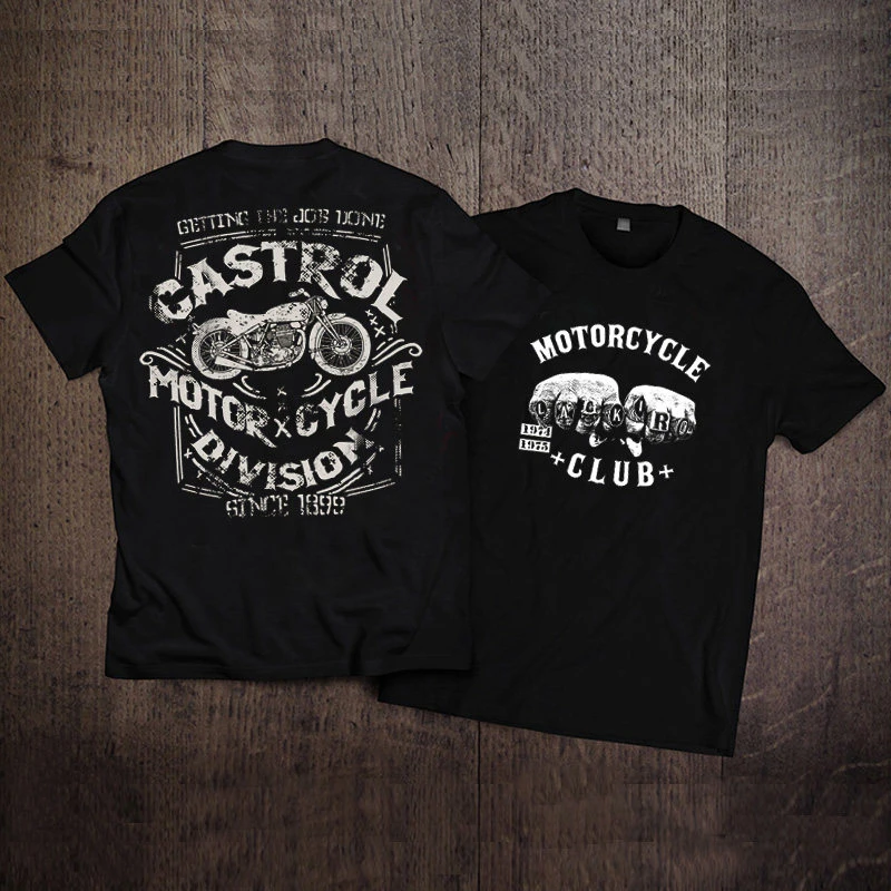 New North American Bearded Hell Angel Motorcycle Rider Chaos Son Motorcycle Club's Heavyweight Short-sleeved T-shirt Man