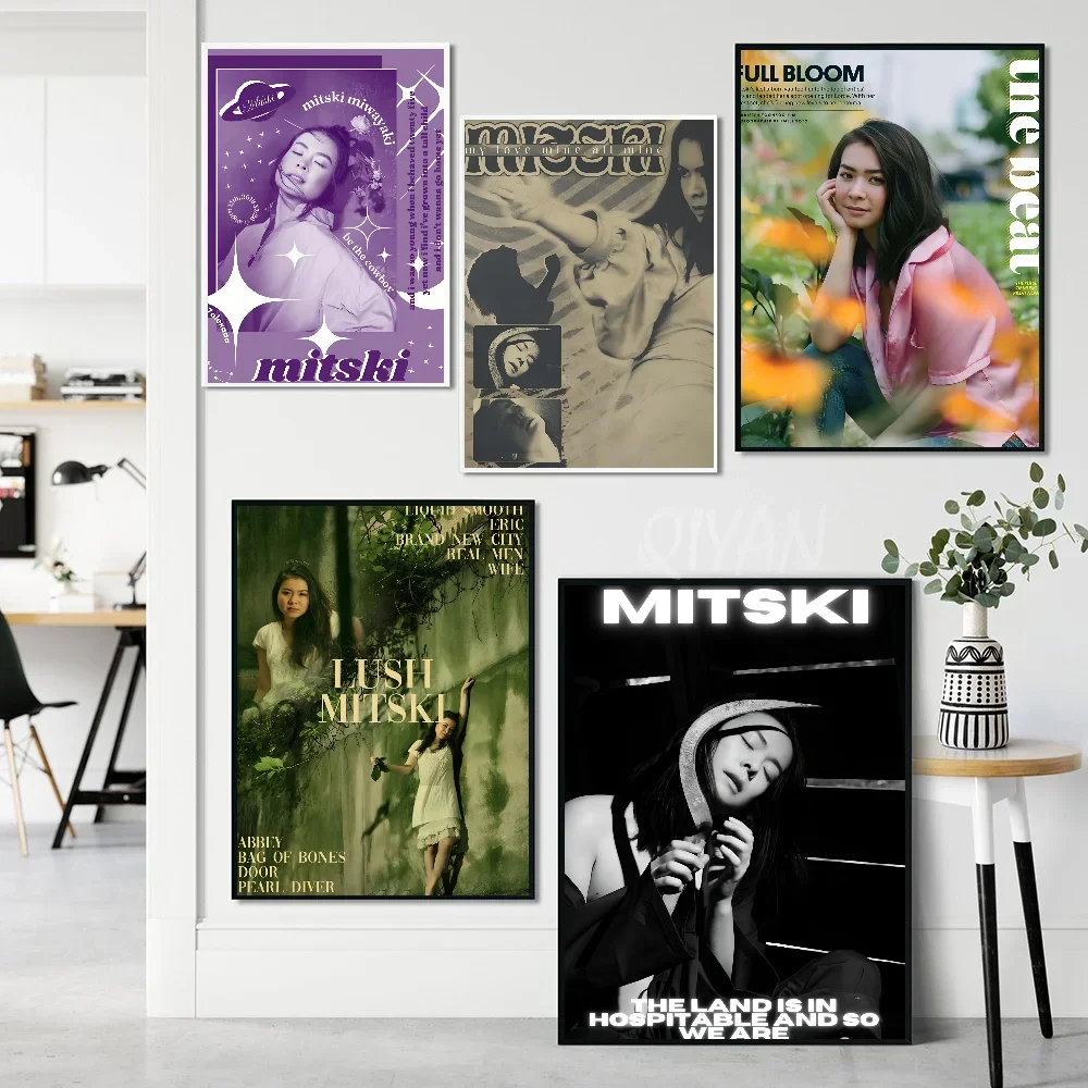 1PC Singer Mitski Vintage Poster Poster Paper Print Home Living Room Bedroom Entrance Bar Cafe Art Painting Decoration