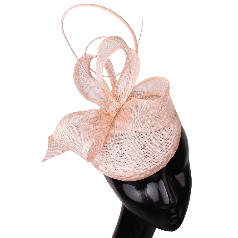 

Women Elegant Fascinator Hat High Quality Sinamay Hair Clip Cocktail Party Wedding Hair Accessories Headwear For Girl