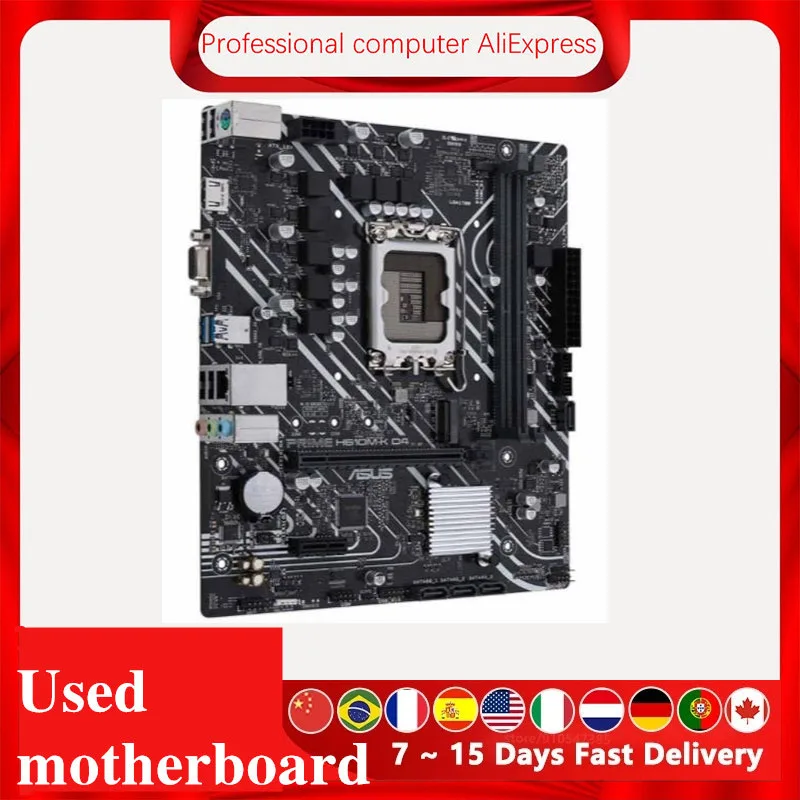 Used For Asus PRIME H610M-K D4 Original Desktop For Intel H610 DDR4 Motherboard LGA 1700 Support 12400F 12400 i3 12100F