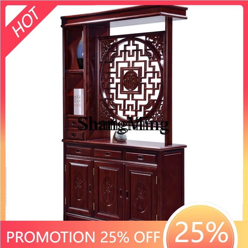 

ZYY rosewood entrance wine cabinet Bogu rack partition living room double-sided screen wood furniture