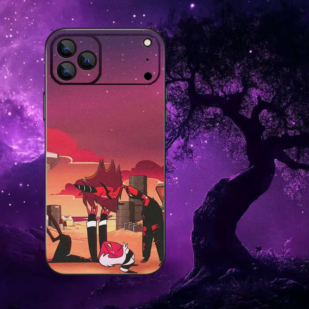 حافظة هاتف أنيمي H-Helluva B-Boss لهواتف iPhone 17,16,15,14,13,12,Pro,Max,Plus,E,SE4,Air,Mini Black Soft Box