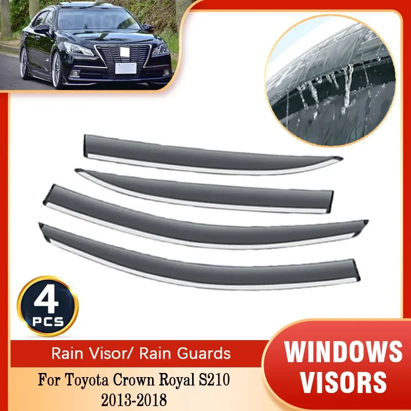 For Toyota Crown Royal S210 2013~2018 Rain Sun Windows Visor Windshield Deflectors Guards Cover Ventilation Vent Visor Accessory