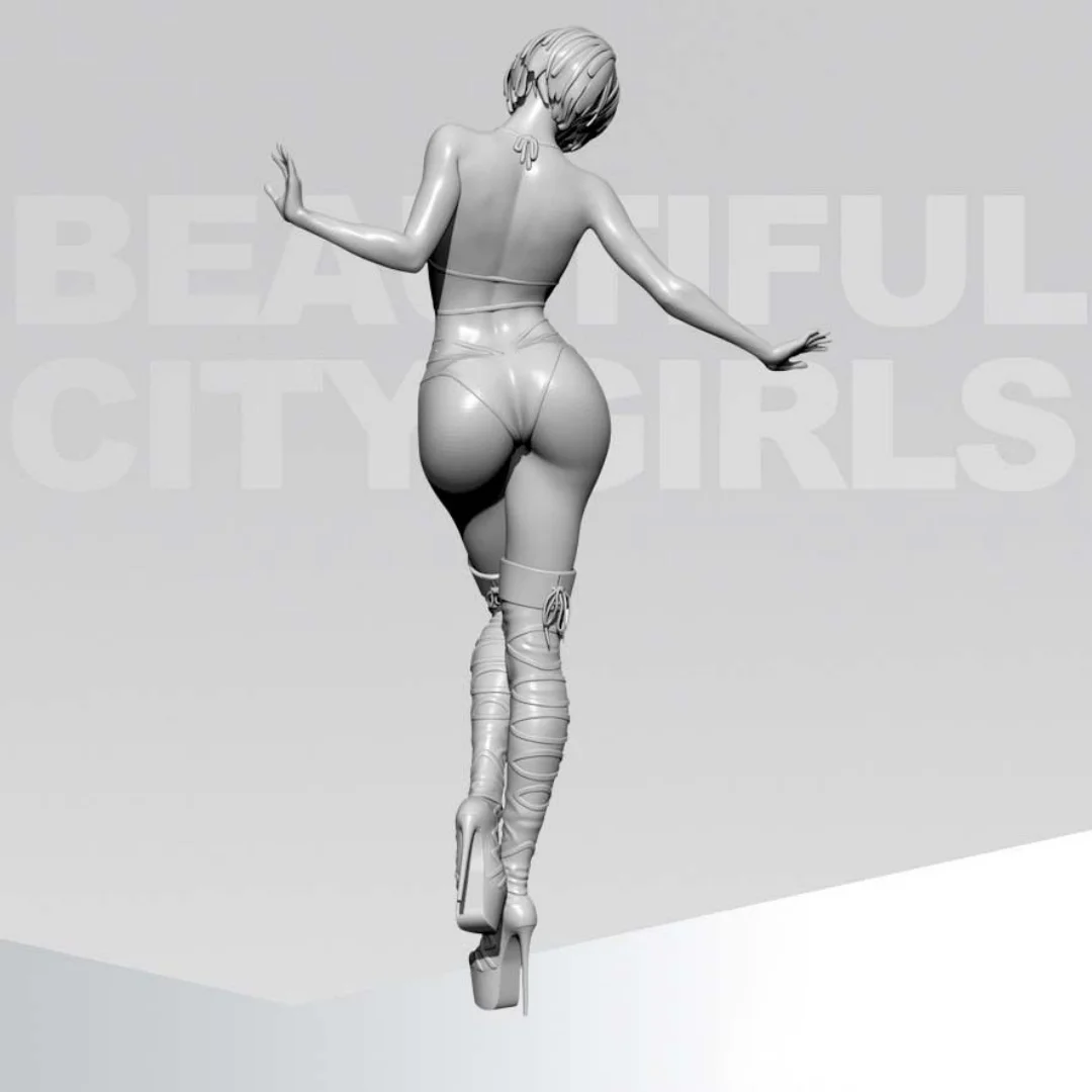 1/24 Schaal 75mm Hoogte Hars Figuur Fantasie meisje vrouwelijke soldaat Monteren Model Kit Ongemonteerd en Ongeverfd 3D printen speelgoed