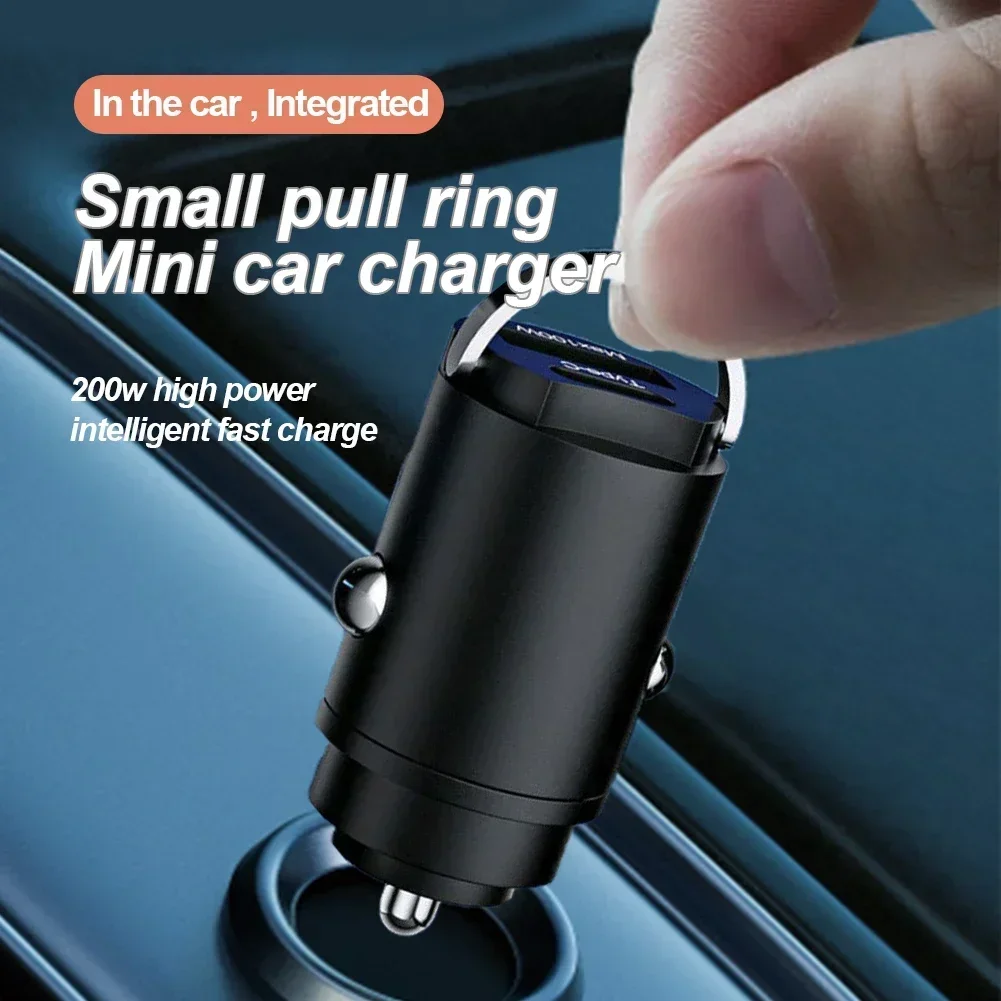 100 واط USB شاحن سيارة صغير شحن سريع منافذ مزدوجة شاحن الهاتف نوع C QC3.0 PD شواحن السيارات آيفون شاومي هواوي سامسونج