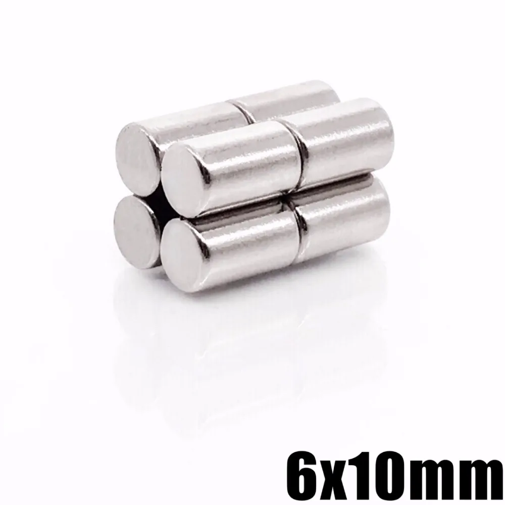 10~500PCS 6x10 Search Minor strong Magnet 6mm x 10mm Bulk Small Round Magnet 6x10mm Neodymium Magnet Disc 6*10 electro magnetics