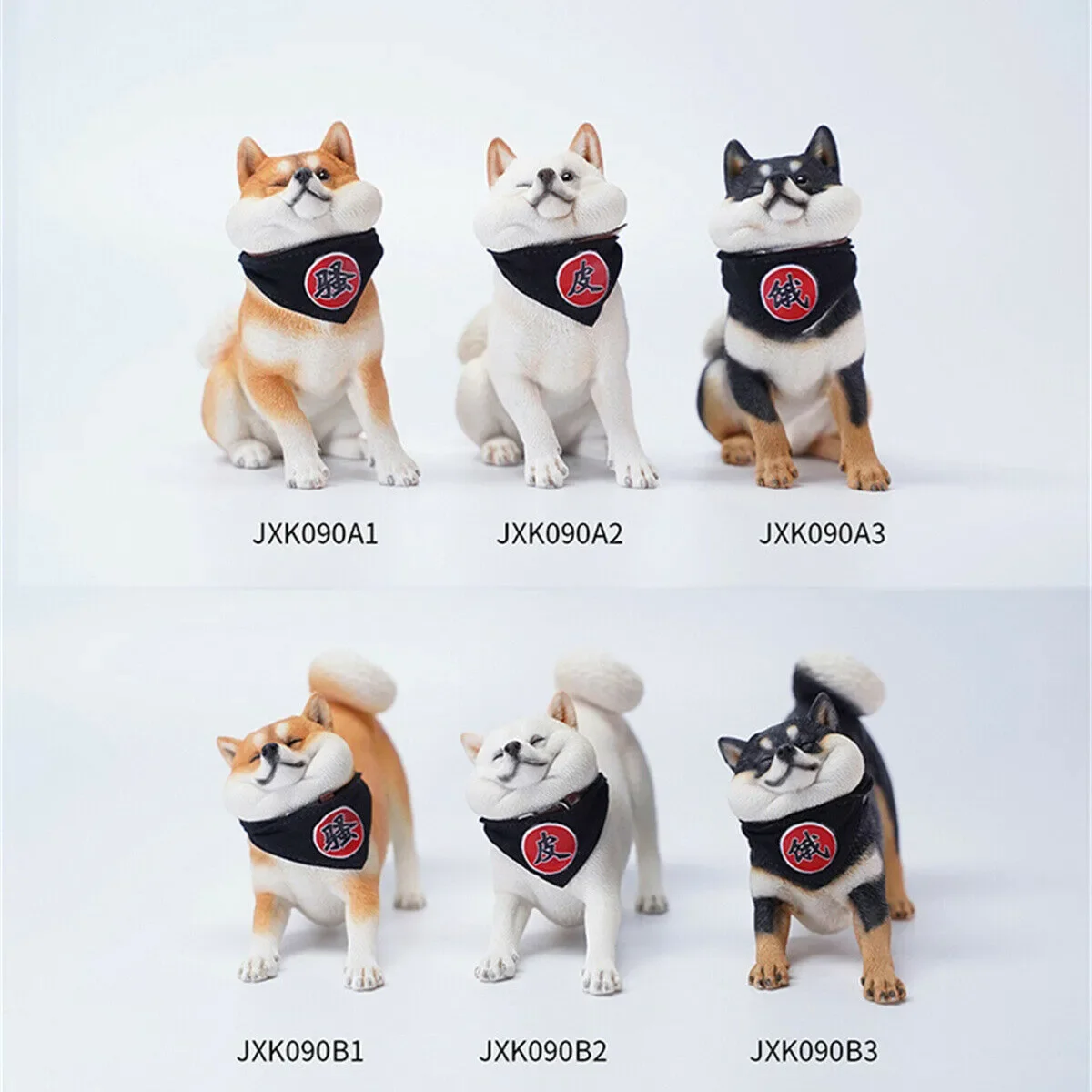 JXK 1/6th Rebellious Shiba Inu Model Don't Go Home Dog Figure Realistic Animal Collector Decoration Ornaments Gift For Children