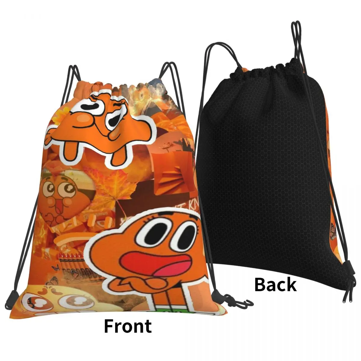 Darwin Watterson The Amazing World Of Gumball Anime Backpacks Casual Drawstring Bags Shoes Bag Book Bags for Travel Students