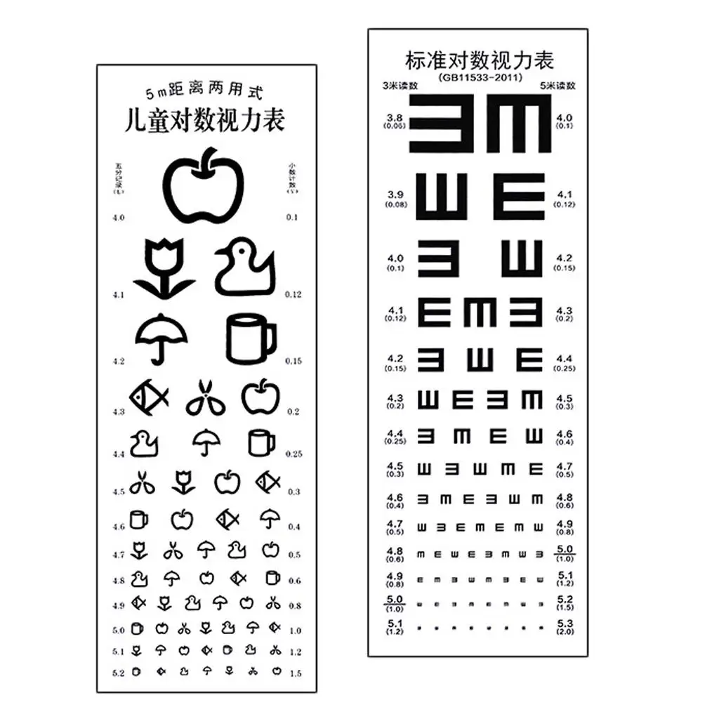 

Vision Testing Chart Waterproof PVC Eye Exam Board Non-reflective Wall Poster for School Home Use