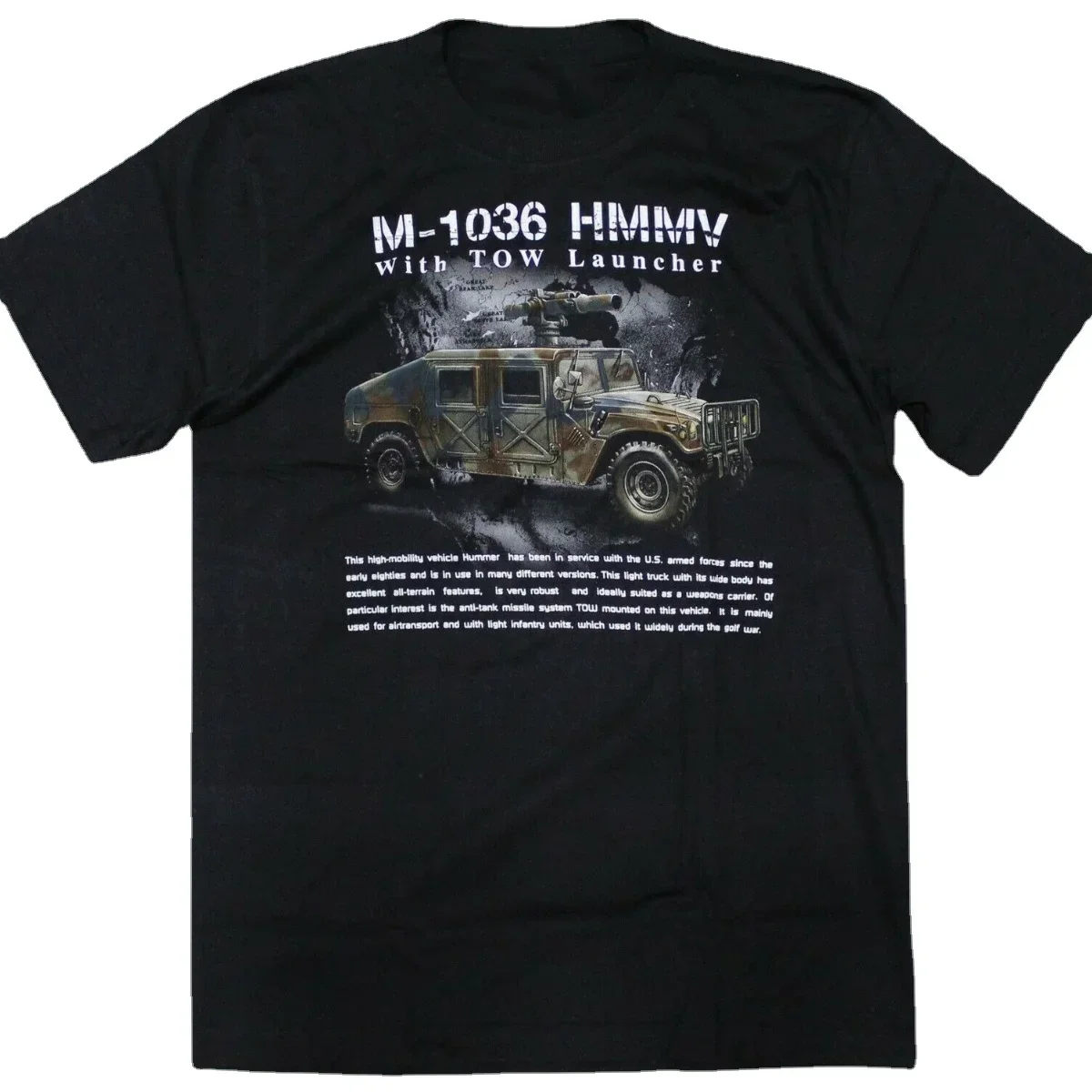 US Military Car M1036 HMMV Vehicle Tow Launcher T-Shirt. Summer Cotton Short Sleeve O-Neck Mens T Shirt New S-3XL