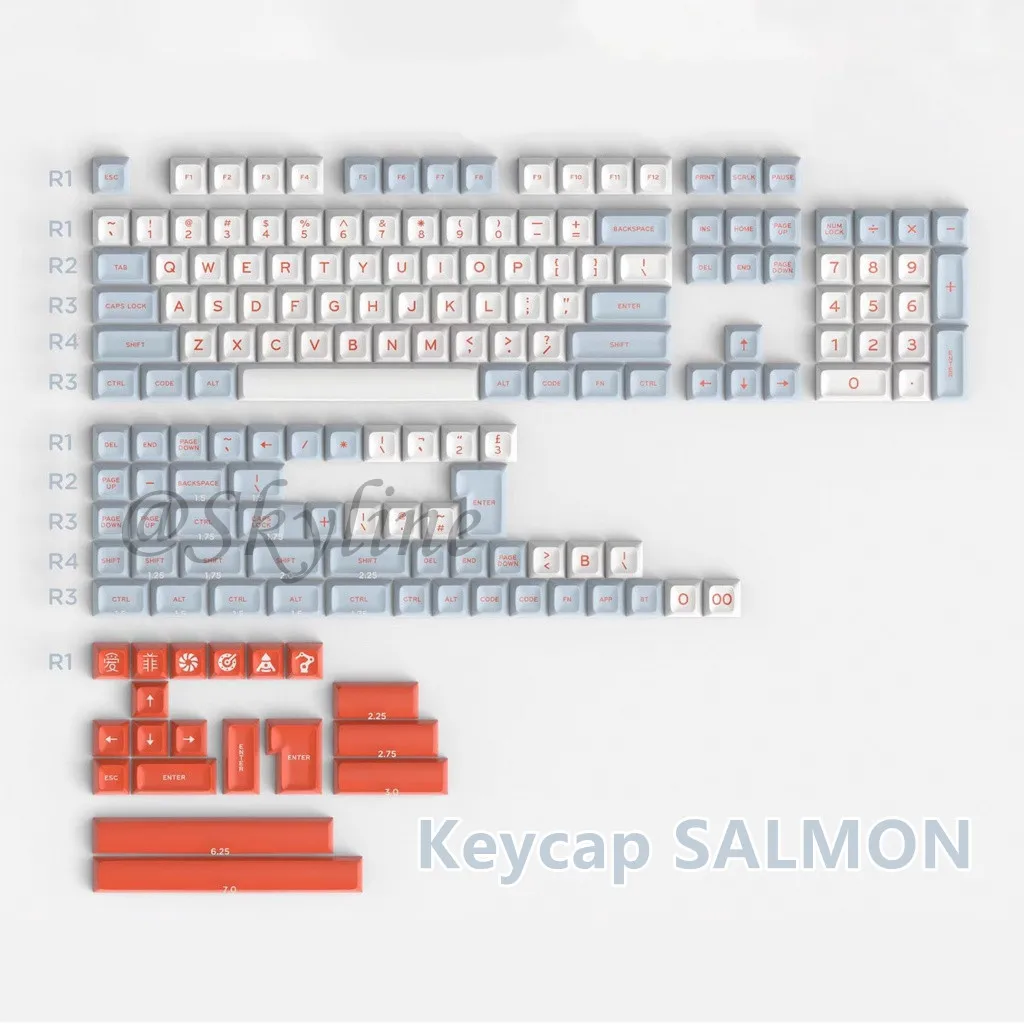 

Keycap SALMON SA AIFEI 172 ABS DOUBLE SHOT Keyboard Buttons For Mx Switch GMMK Pro Mechanical Keyboard 61 64 84 87 104 Keys