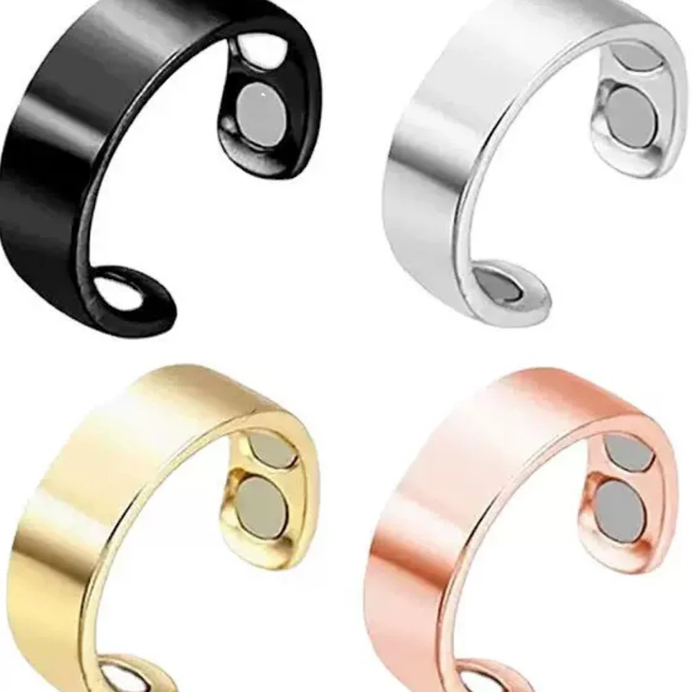 Titanium Steel Magnetic Ring Single and Double Magnet Decompression Ring Magnet Healthy Lipid Control Aids Sleep